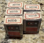 (5)- Cutler Hammer- H1116 Thermal Overload Heater Coil Nos. Fixed Price $47.89.