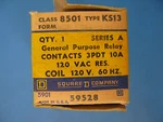 **5 Pcs, Nib** Square D 8501 Ks13 Series B General Purpose Relays 120vac 10a. Fixed Price $26.50.
