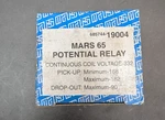 Mars 64 Potential Relay 685744-19004 Cont. Coil Voltage-332 Pickup Min-168 - 182. Fixed Price $24.59.