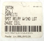 Eaton Cutler Hammer D4pr11t1 Spdt 24 Vdc Relay With Indicating Light 5 Blade Typ. Fixed Price $11.00.