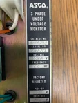 Asco 214a293 "new" 3 Phase Under Voltage Monitor 120/208 60hz Fast Ship. Fixed Price $245.00.