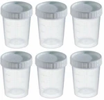 Comfort Axis Graduated Specimen Collection Cups With Grey Lids 4 Ounces 6 Pack. Fixed Price $14.31.